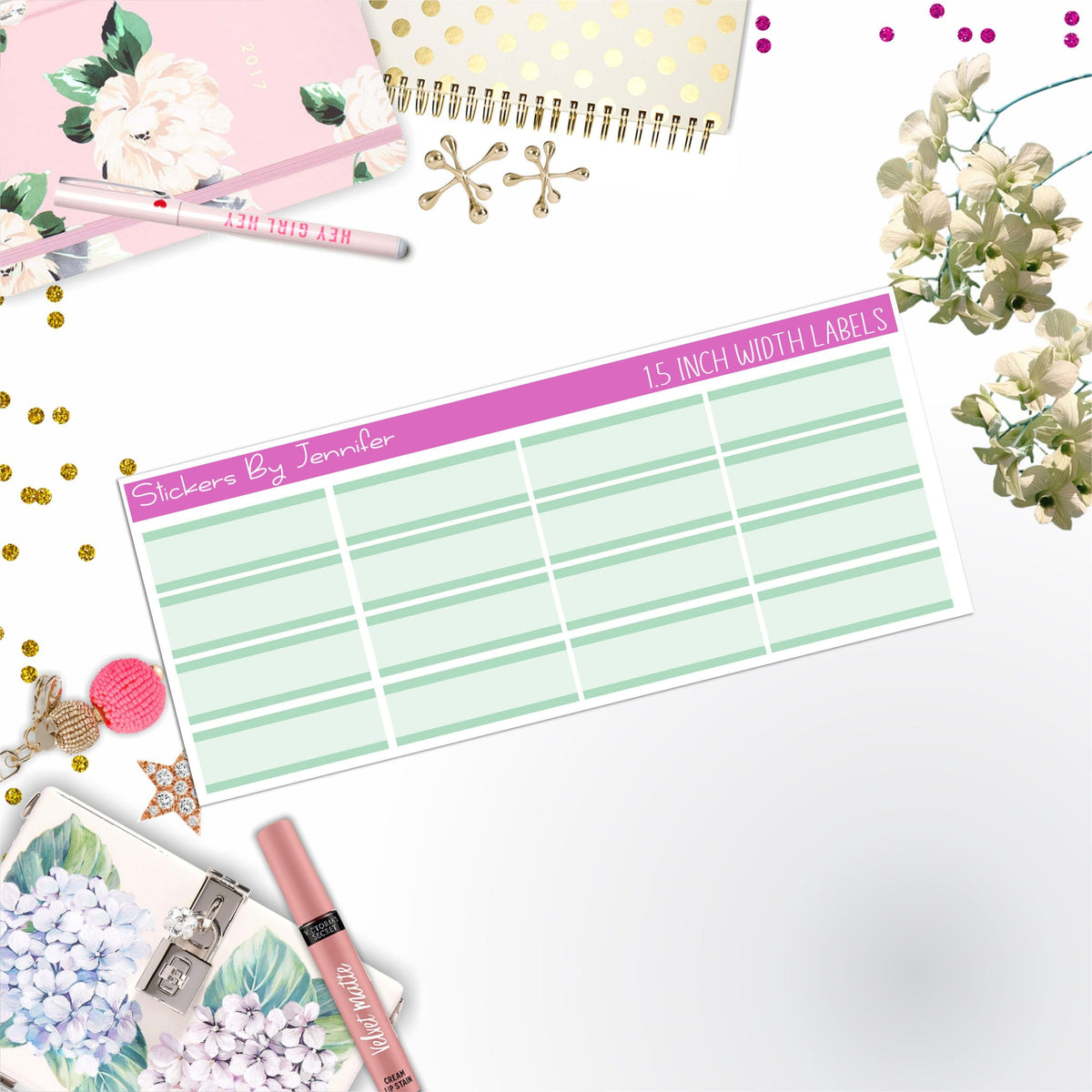 Two-Toned Labels 024 Quarter Boxes  Planner Stickers, Journal Stickers, Functional Planner Stickers, Stationary Stickers