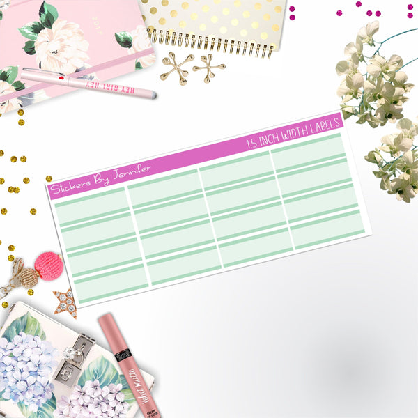 Two-Toned Labels 024 Quarter Boxes  Planner Stickers, Journal Stickers, Functional Planner Stickers, Stationary Stickers