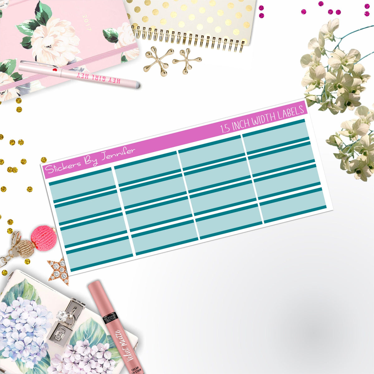 Two-Toned Labels 028 Quarter Boxes  Planner Stickers, Journal Stickers, Functional Planner Stickers, Stationary Stickers