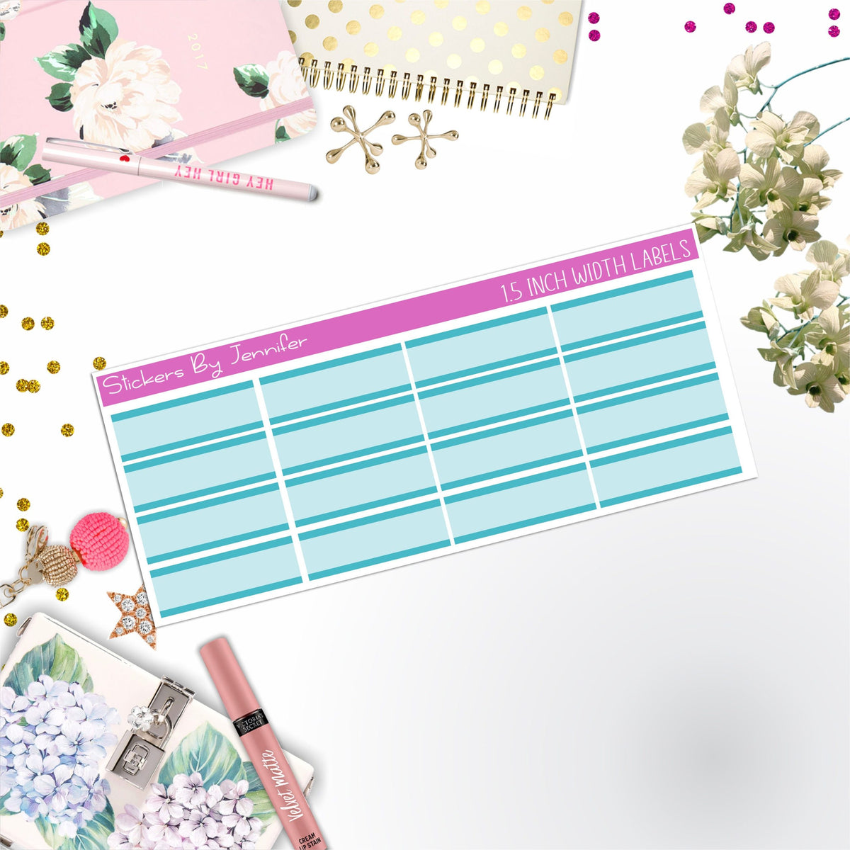 Two-Toned Labels 029 Quarter Boxes  Planner Stickers, Journal Stickers, Functional Planner Stickers, Stationary Stickers