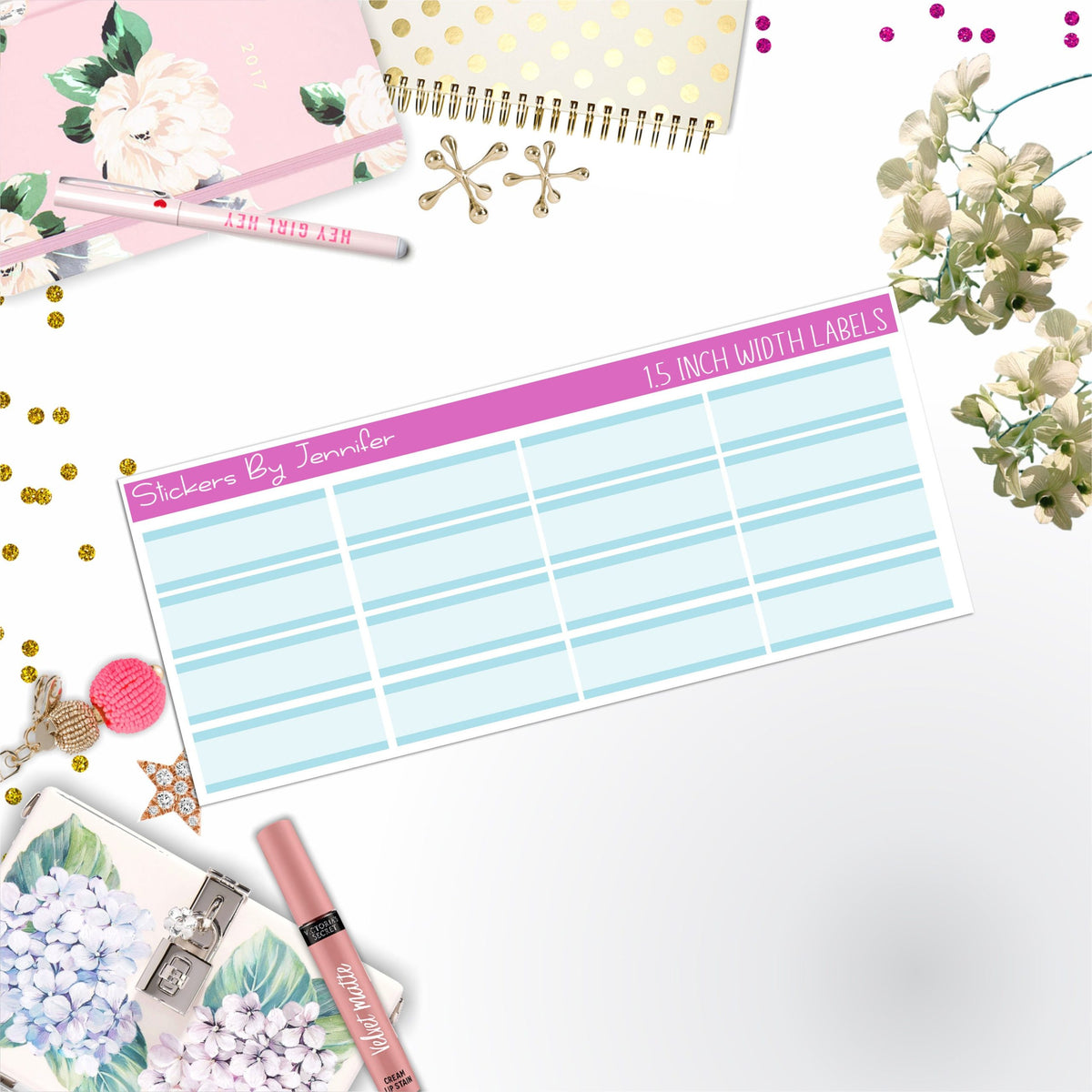 Two-Toned Labels 030 Quarter Boxes  Planner Stickers, Journal Stickers, Functional Planner Stickers, Stationary Stickers
