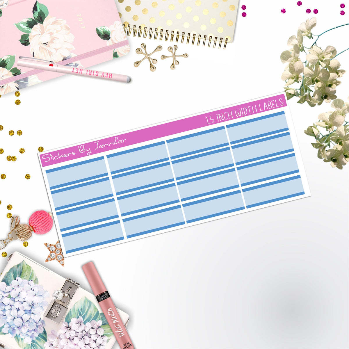 Two-Toned Labels 035 Quarter Boxes  Planner Stickers, Journal Stickers, Functional Planner Stickers, Stationary Stickers