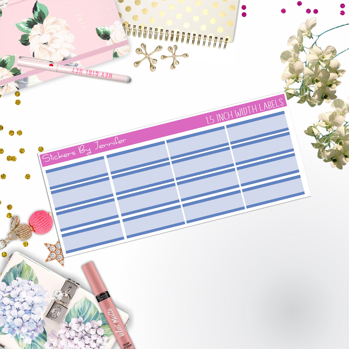Two-Toned Labels 042 Quarter Boxes  Planner Stickers, Journal Stickers, Functional Planner Stickers, Stationary Stickers