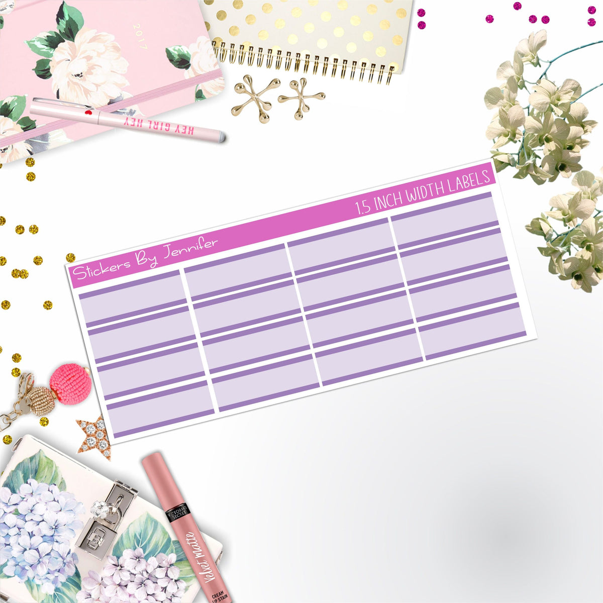 Two-Toned Labels 047 Quarter Boxes  Planner Stickers, Journal Stickers, Functional Planner Stickers, Stationary Stickers