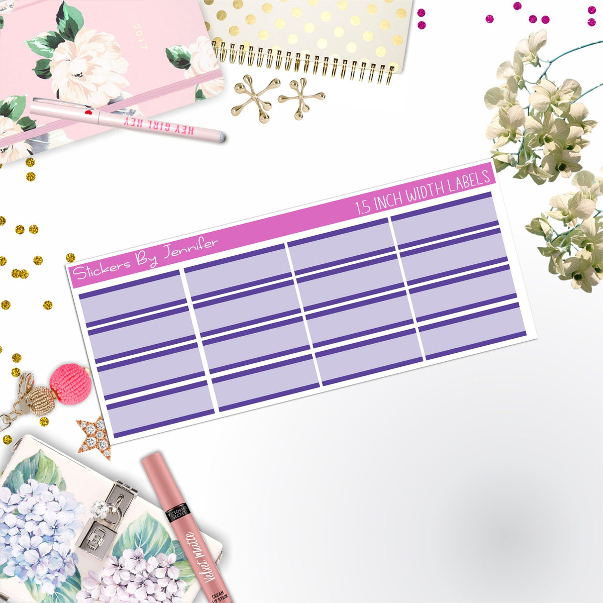 Two-Toned Labels 049 Quarter Boxes  Planner Stickers, Journal Stickers, Functional Planner Stickers, Stationary Stickers