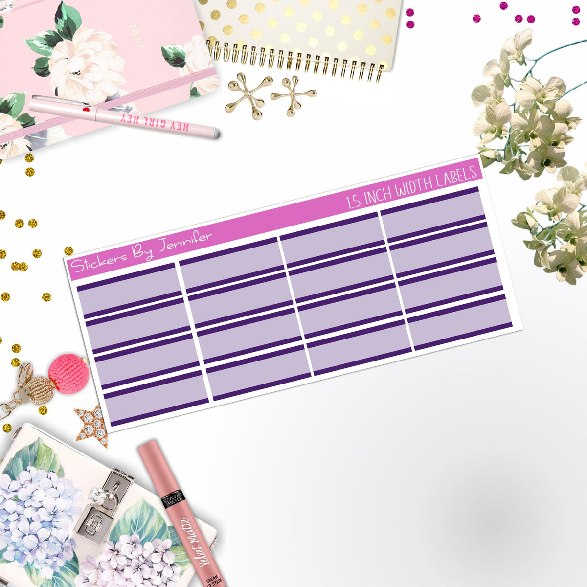 Two-Toned Labels 050 Quarter Boxes  Planner Stickers, Journal Stickers, Functional Planner Stickers, Stationary Stickers