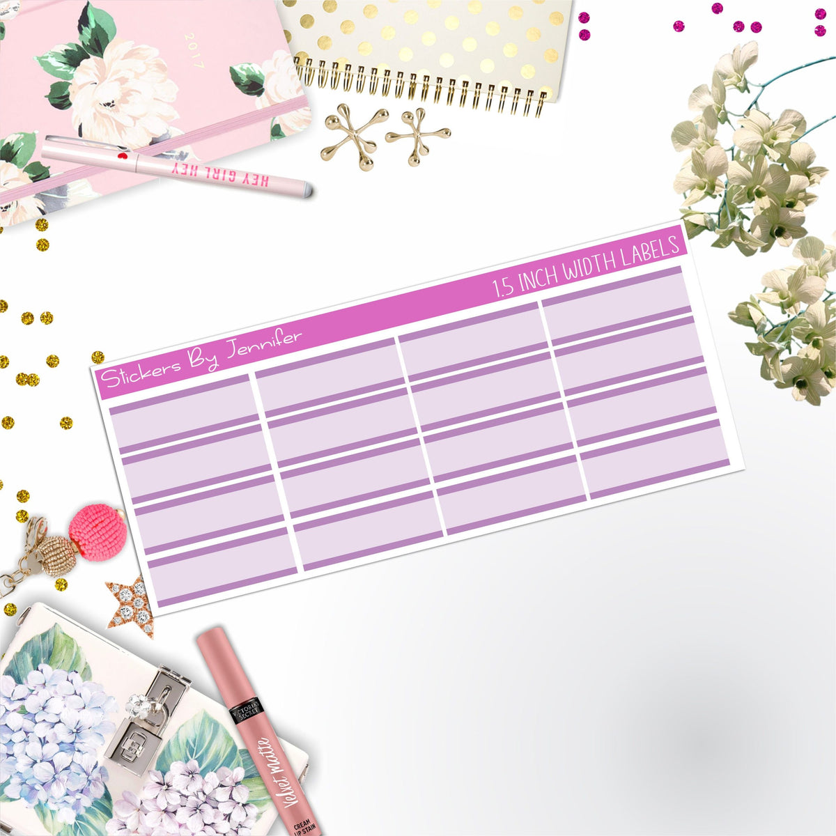 Two-Toned Labels 053 Quarter Boxes  Planner Stickers, Journal Stickers, Functional Planner Stickers, Stationary Stickers