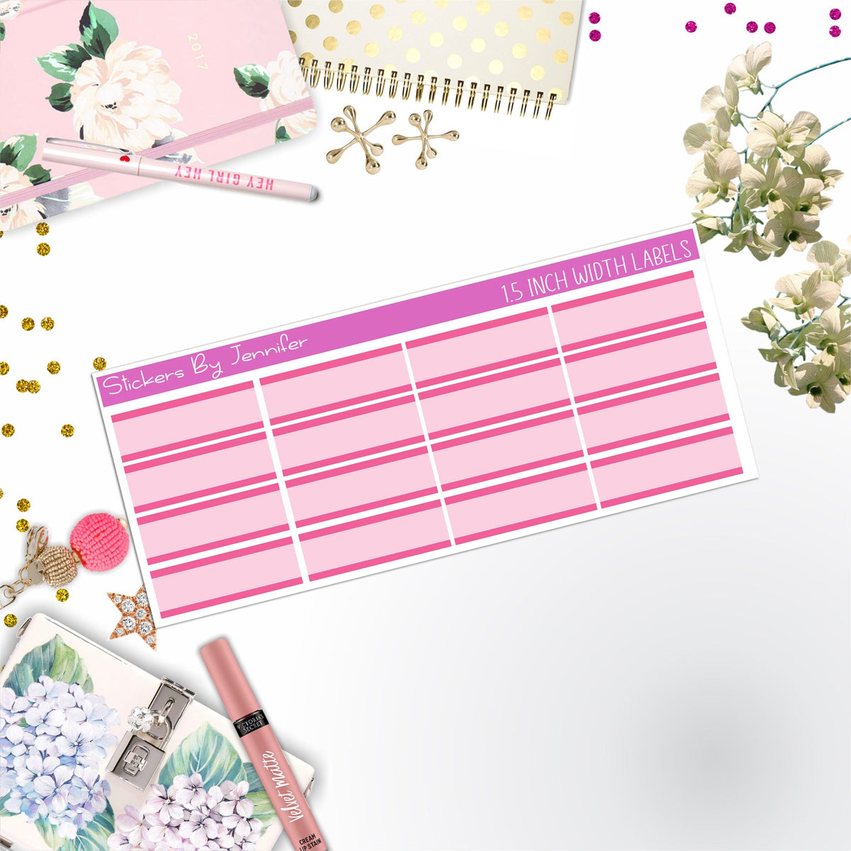 Two-Toned Labels 064 Quarter Boxes  Planner Stickers, Journal Stickers, Functional Planner Stickers, Stationary Stickers