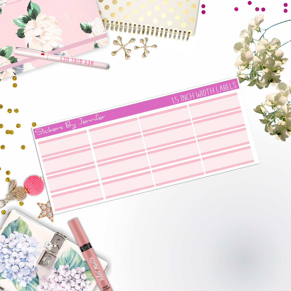 Two-Toned Labels 067 Quarter Boxes  Planner Stickers, Journal Stickers, Functional Planner Stickers, Stationary Stickers