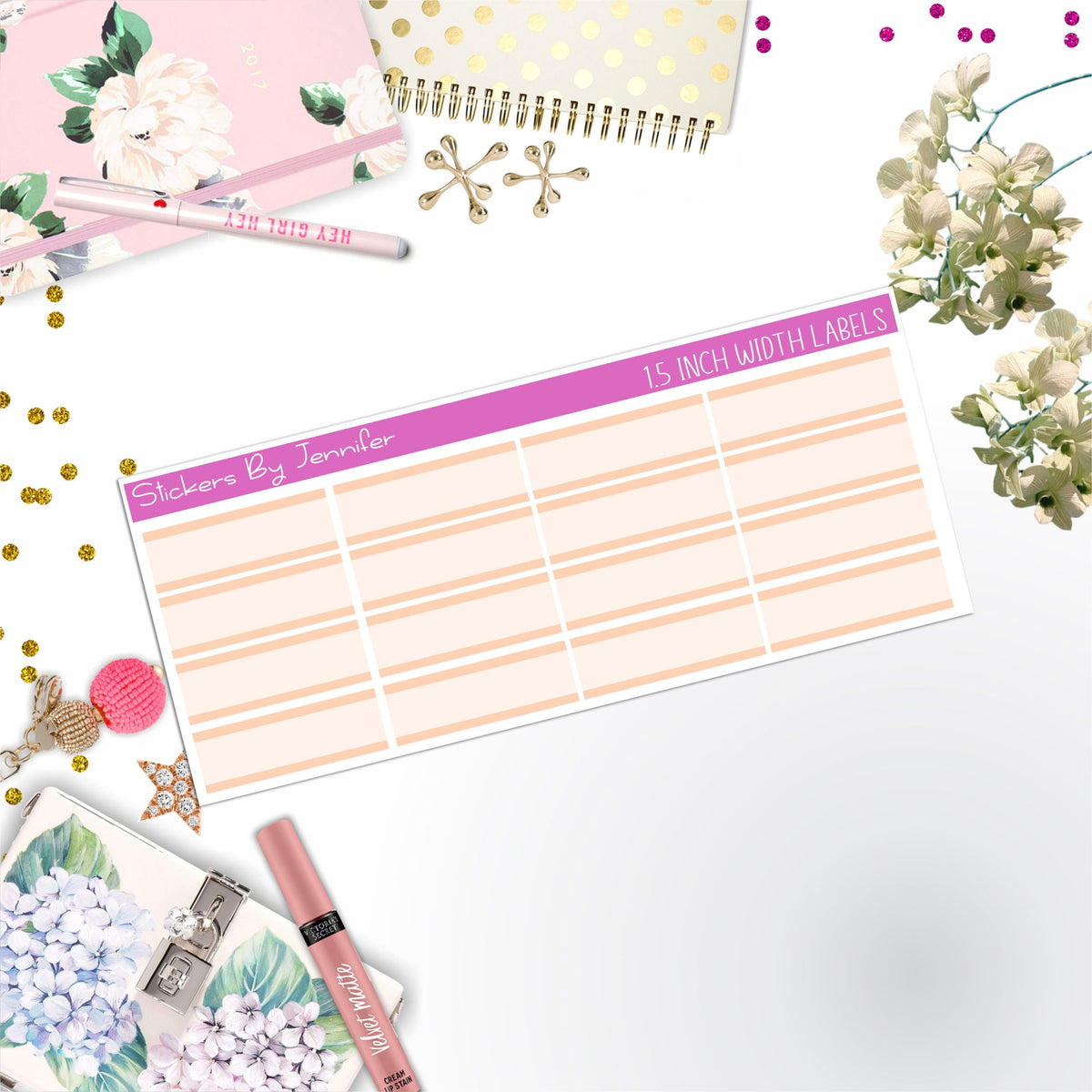 Two-Toned Labels 078 Quarter Boxes  Planner Stickers, Journal Stickers, Functional Planner Stickers, Stationary Stickers