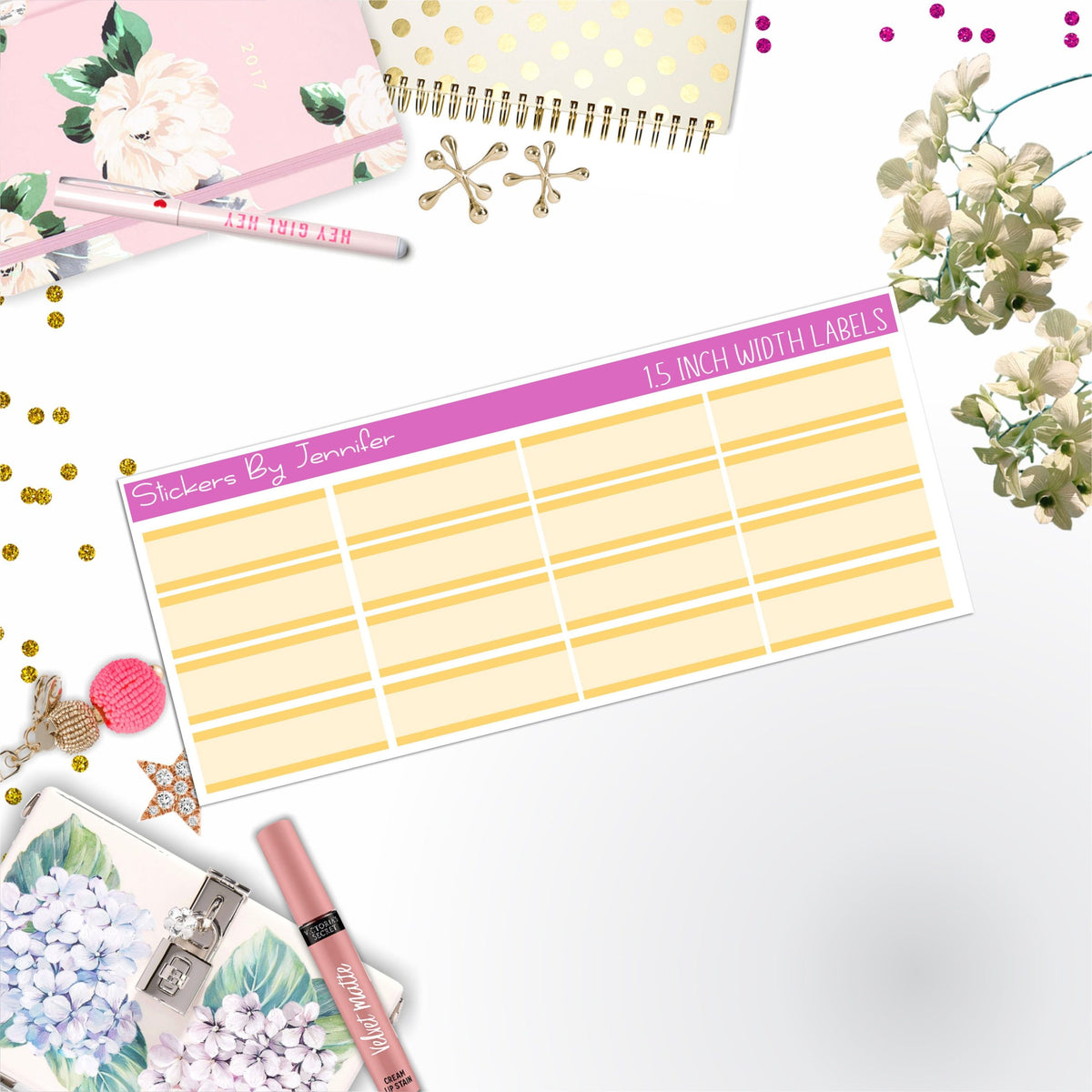 Two-Toned Labels 079 Quarter Boxes  Planner Stickers, Journal Stickers, Functional Planner Stickers, Stationary Stickers
