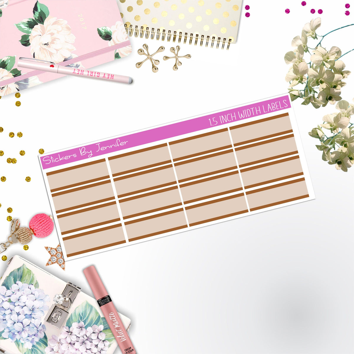 Two-Toned Labels 084 Quarter Boxes  Planner Stickers, Journal Stickers, Functional Planner Stickers, Stationary Stickers