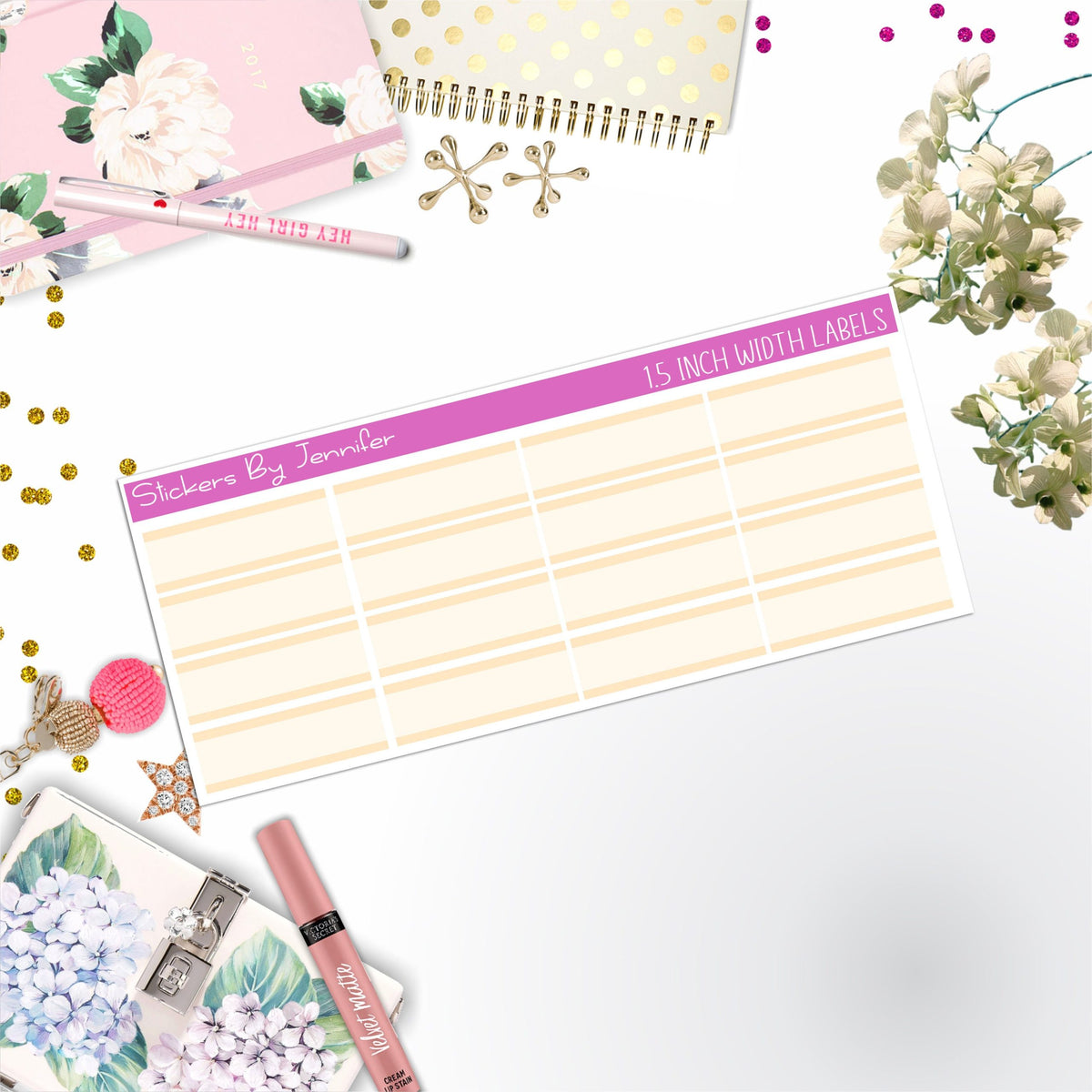 Two-Toned Labels 087 Quarter Boxes  Planner Stickers, Journal Stickers, Functional Planner Stickers, Stationary Stickers