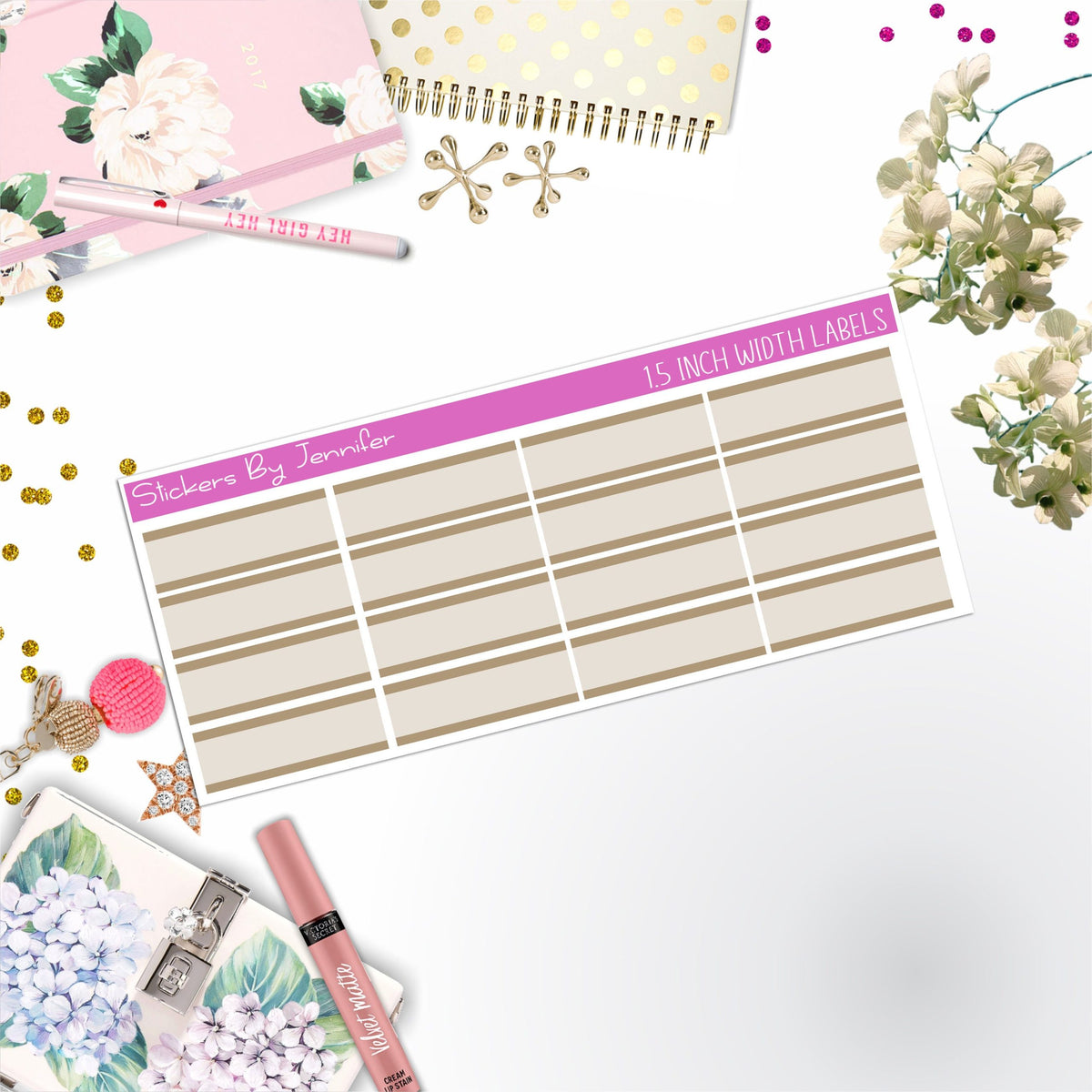 Two-Toned Labels 089 Quarter Boxes  Planner Stickers, Journal Stickers, Functional Planner Stickers, Stationary Stickers