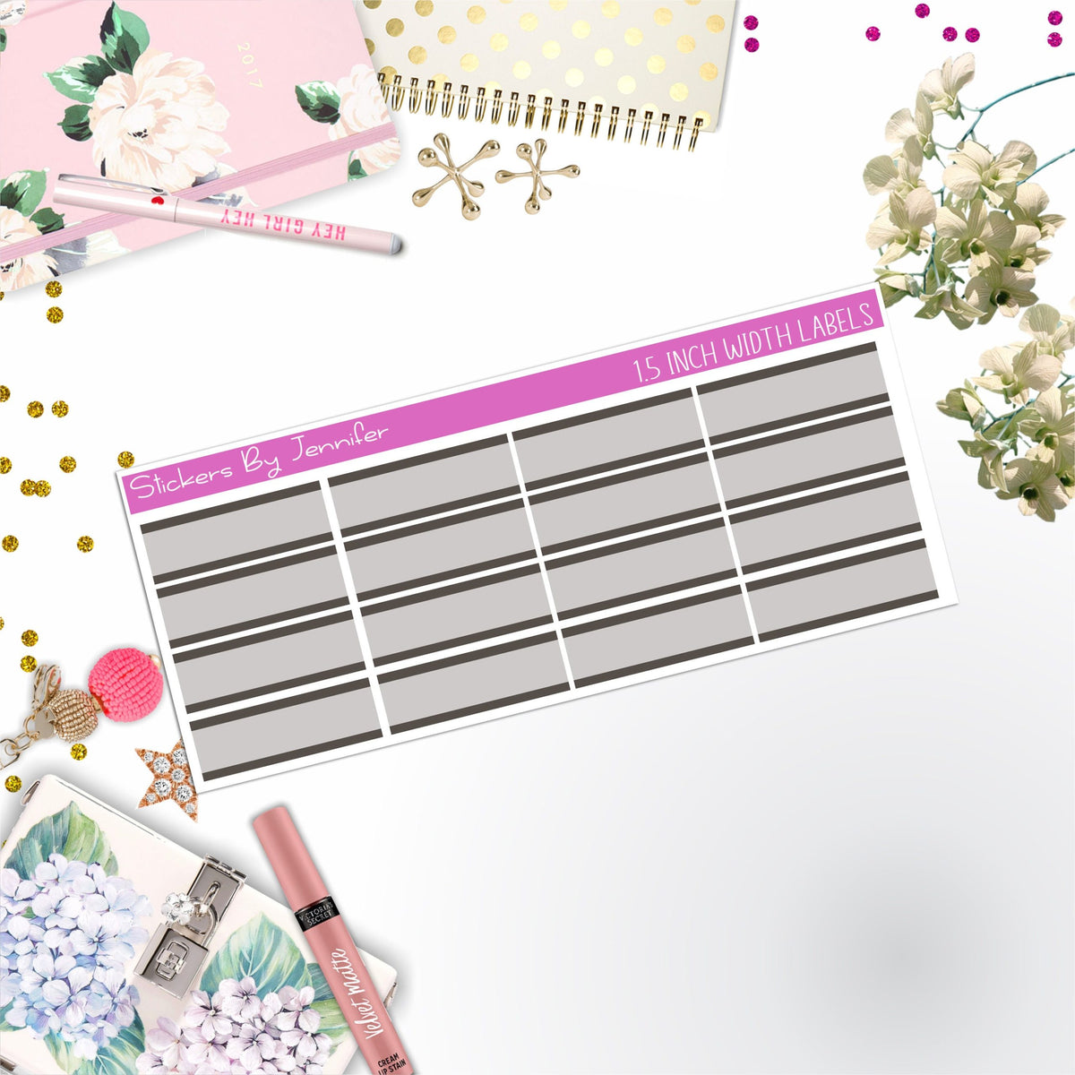 Two-Toned Labels 095 Quarter Boxes  Planner Stickers, Journal Stickers, Functional Planner Stickers, Stationary Stickers