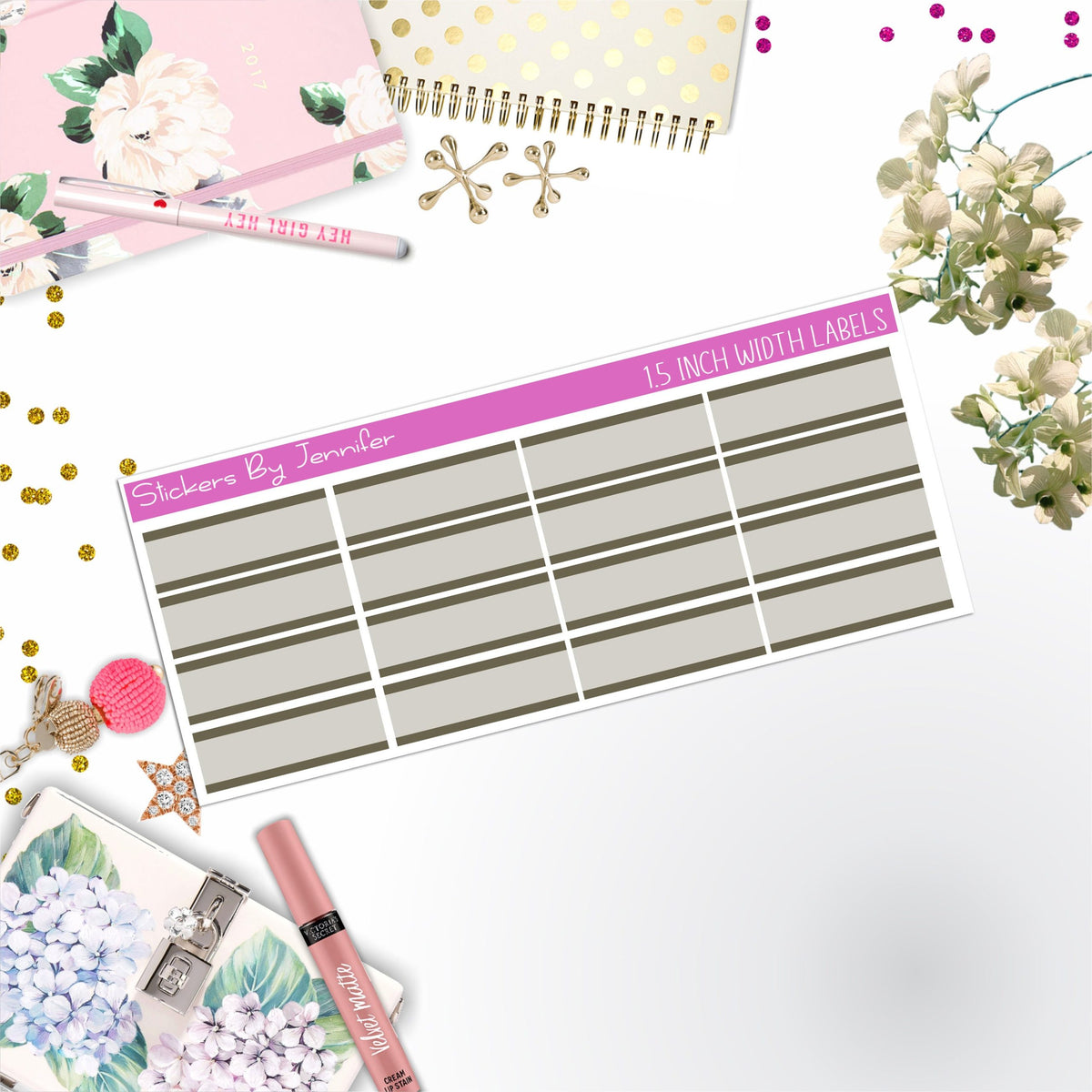 Two-Toned Labels 096 Quarter Boxes  Planner Stickers, Journal Stickers, Functional Planner Stickers, Stationary Stickers