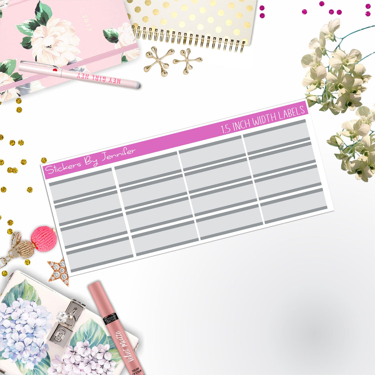 Two-Toned Labels 098 Quarter Boxes  Planner Stickers, Journal Stickers, Functional Planner Stickers, Stationary Stickers
