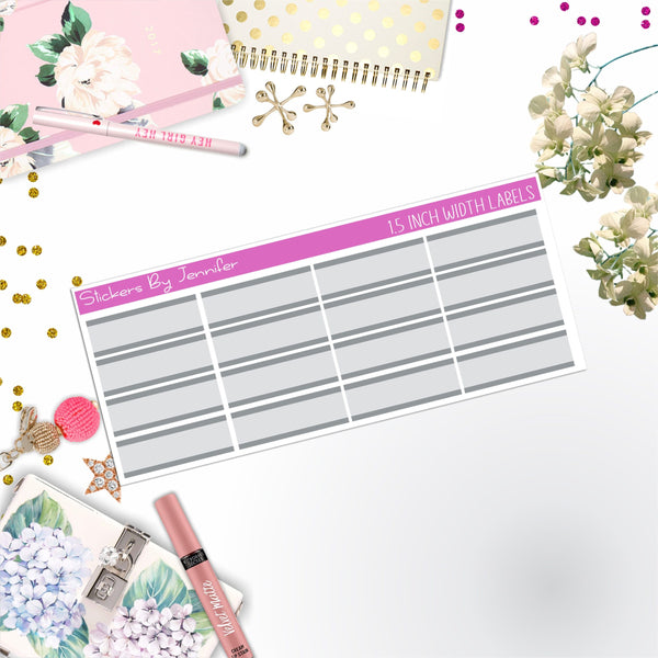Two-Toned Labels 098 Quarter Boxes  Planner Stickers, Journal Stickers, Functional Planner Stickers, Stationary Stickers