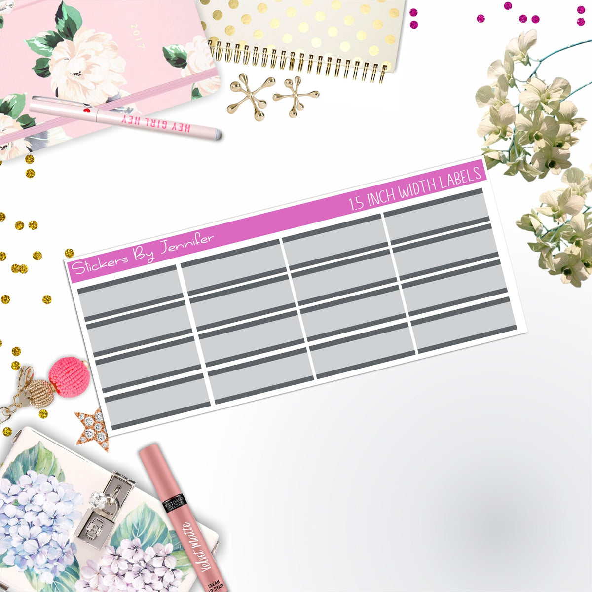 Two-Toned Labels 099 Quarter Boxes  Planner Stickers, Journal Stickers, Functional Planner Stickers, Stationary Stickers