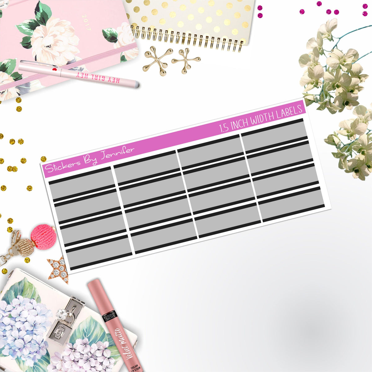 Two-Toned Labels 100 Quarter Boxes  Planner Stickers, Journal Stickers, Functional Planner Stickers, Stationary Stickers