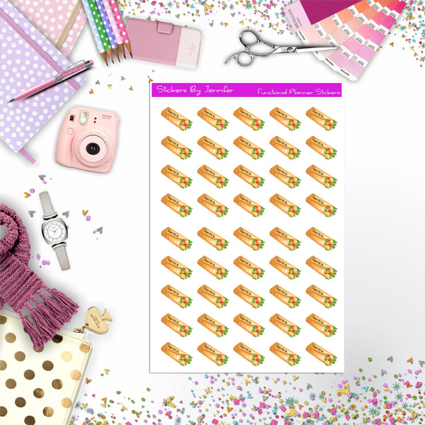 Veggie Roll Up, Fast Food Planner Stickers