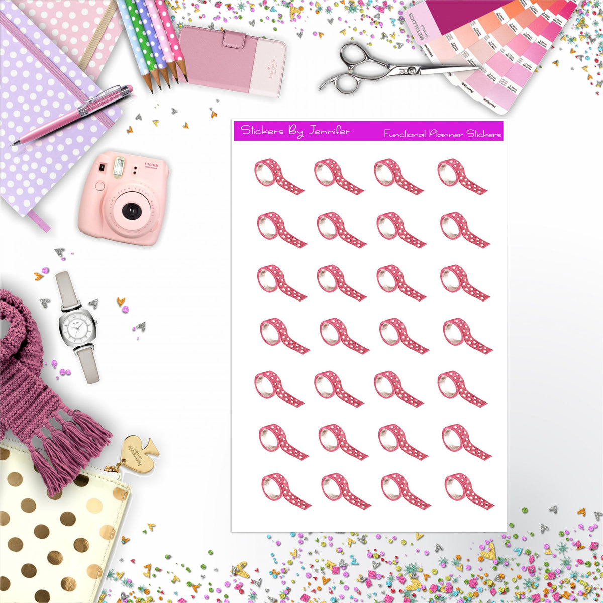 Washi Tape Stickers, Planner Stickers, Journal Stickers, Functional Planner Stickers, Stationary Stickers