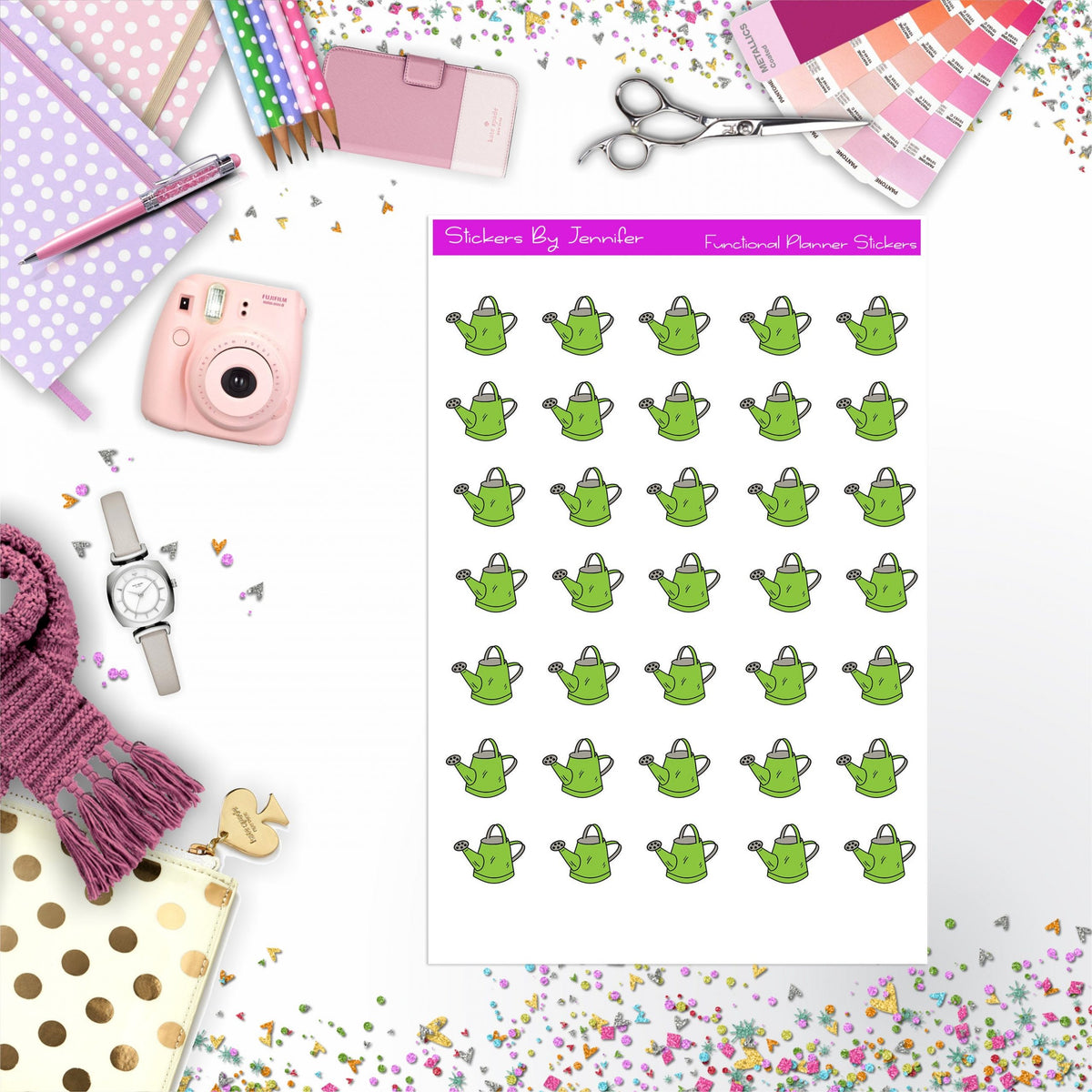 Water Plants Stickers, Planner Stickers, Journal Stickers, Functional Planner Stickers, Stationary Stickers