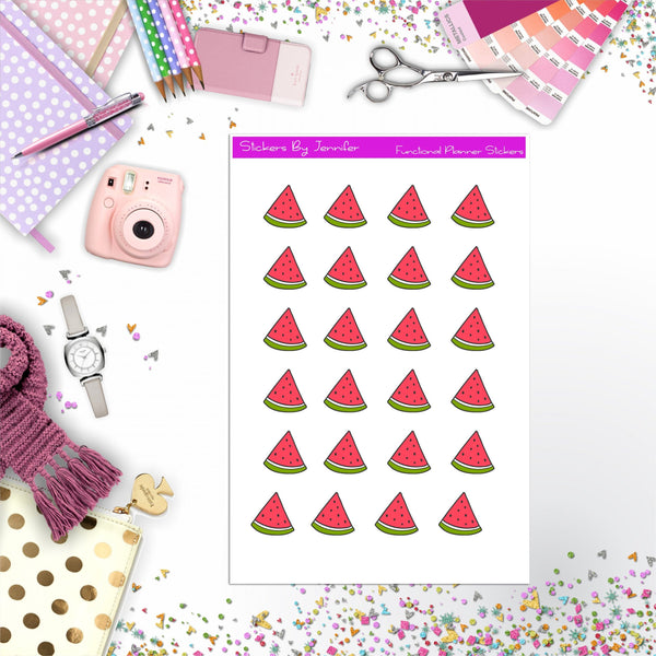 Watermelon Slice Stickers, Planner Stickers, Journal Stickers, Functional Planner Stickers, Stationary Stickers