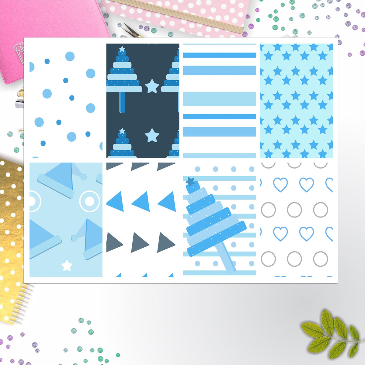 Winter Blue Full Box Big Happy Planner, Erin Condren, Classic Happy Planner