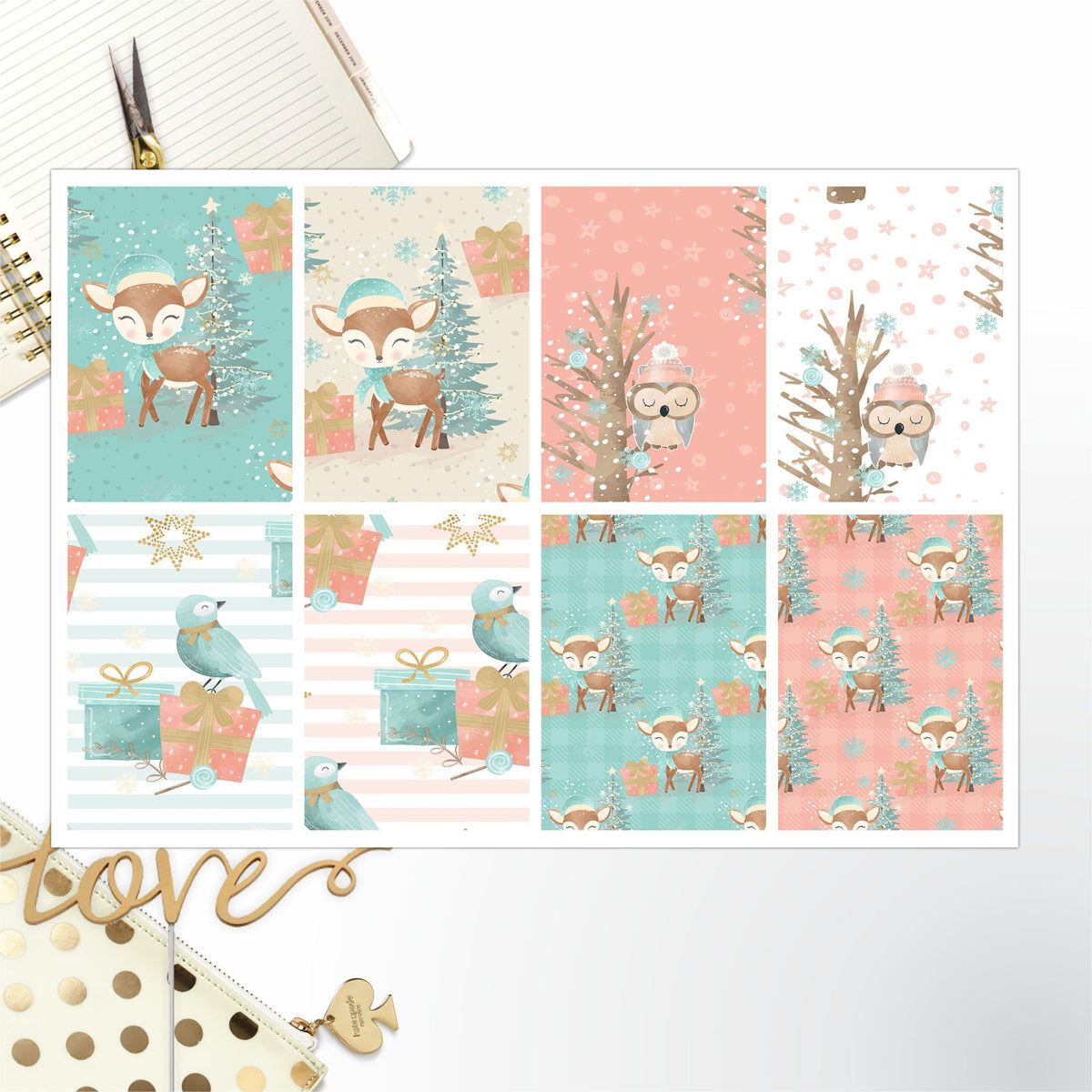 Winter Deer Full Box Big Happy Planner, Erin Condren, Classic Happy Planner