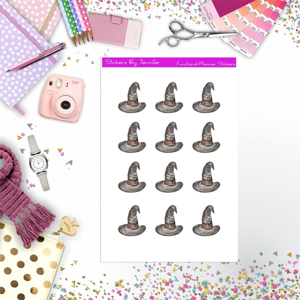 Witch Hat Stickers, Planner Stickers, Journal Stickers, Functional Planner Stickers, Stationary Stickers