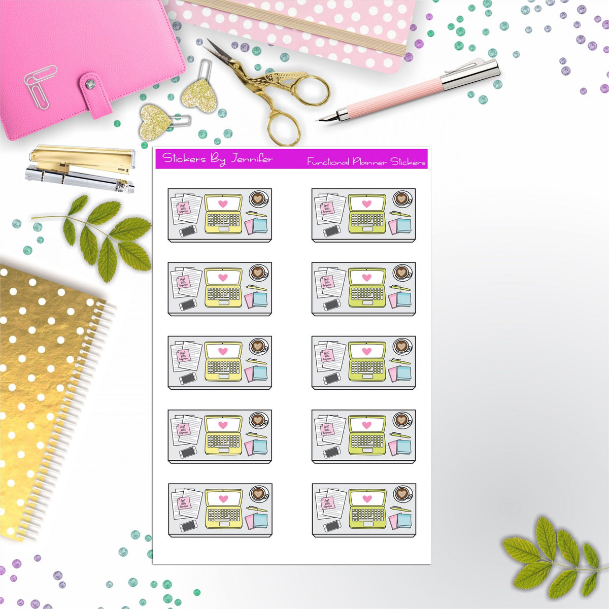 Work Desk Flat lay Planner Stickers