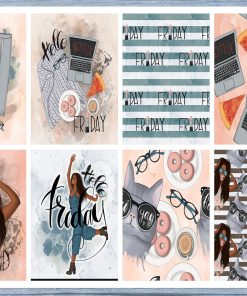 Hello Weekend Full Box Planner Stickers, Big Happy Planner, Erin Condren, Classic Happy Planner