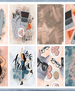 Hello Weekend Full Box Planner Stickers, Big Happy Planner, Erin Condren, Classic Happy Planner