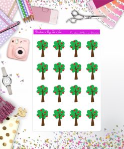 Apple Tree Stickers, Planner Stickers, Journal Stickers, Functional Planner Stickers, Stationary Stickers