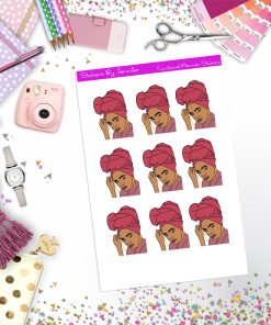 Beautiful Black Woman Stickers, Planner Stickers, Journal Stickers, Functional Planner Stickers, Stationary Stickers