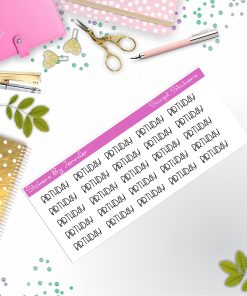 Birthday Script Stickers, Typography Stickers, Planner Stickers, Journal Stickers, Functional Planner Stickers, Stationary Stickers