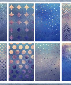 Blue Gold Full Box Planner Stickers, Big Happy Planner, Erin Condren, Classic Happy Planner