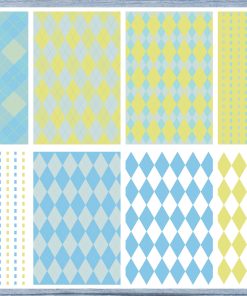 Blue Green Pattern Full Box Planner Stickers, Big Happy Planner, Erin Condren, Classic Happy Planner