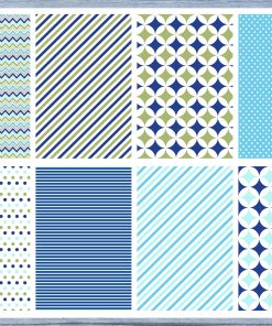 Blue Green Pattern Full Box Planner Stickers, Big Happy Planner, Erin Condren, Classic Happy Planner