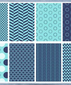 Blue Pattern Full Box Planner Stickers, Big Happy Planner, Erin Condren, Classic Happy Planner