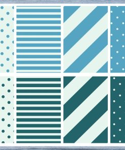 Blue Pattern Full Box Planner Stickers, Big Happy Planner, Erin Condren, Classic Happy Planner