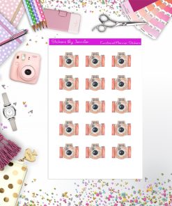 Camera Watercolor Stickers, Planner Stickers, Journal Stickers, Functional Planner Stickers, Stationary Stickers