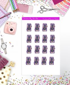 Camera Watercolor Stickers, Planner Stickers, Journal Stickers, Functional Planner Stickers, Stationary Stickers