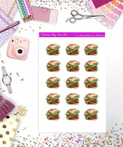 Cheeseburger Stickers, Planner Stickers, Journal Stickers, Functional Planner Stickers, Stationary Stickers
