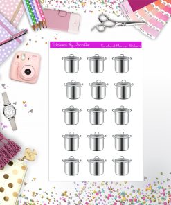 Cooking Pot Stickers, Planner Stickers, Journal Stickers, Functional Planner Stickers, Stationary Stickers