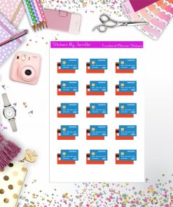 Credit Card Stickers, Planner Stickers, Journal Stickers, Functional Planner Stickers, Stationary Stickers