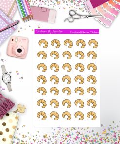 Croissant Stickers, Planner Stickers, Journal Stickers, Functional Planner Stickers, Stationary Stickers