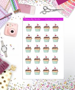 Cupcake Stickers, Planner Stickers, Journal Stickers, Functional Planner Stickers, Stationary Stickers
