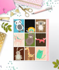 Cute Animals Full Box Planner Stickers, Big Happy Planner, Erin Condren, Classic Happy Planner, Mini Happy Planner